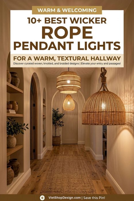 Wicker Rope Pendant Lights For A Warm, Textural Hallway