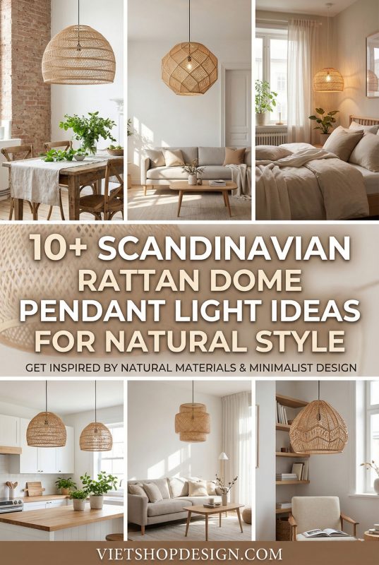 10+ Scandinavian Rattan Dome Pendant Light Ideas For Natural Style - Nordic Home Decor Inspiration