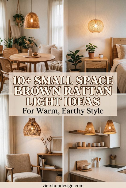 10+ Small Space Brown Rattan Light Ideas For Warm, Earthy Style - Smart Small Space Decor Ideas