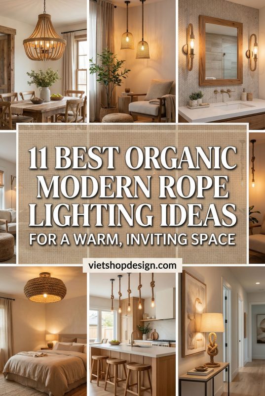 11 Best Organic Modern Rope Lighting Ideas For A Warm, Inviting Space - Natural Modern Decor Ideas