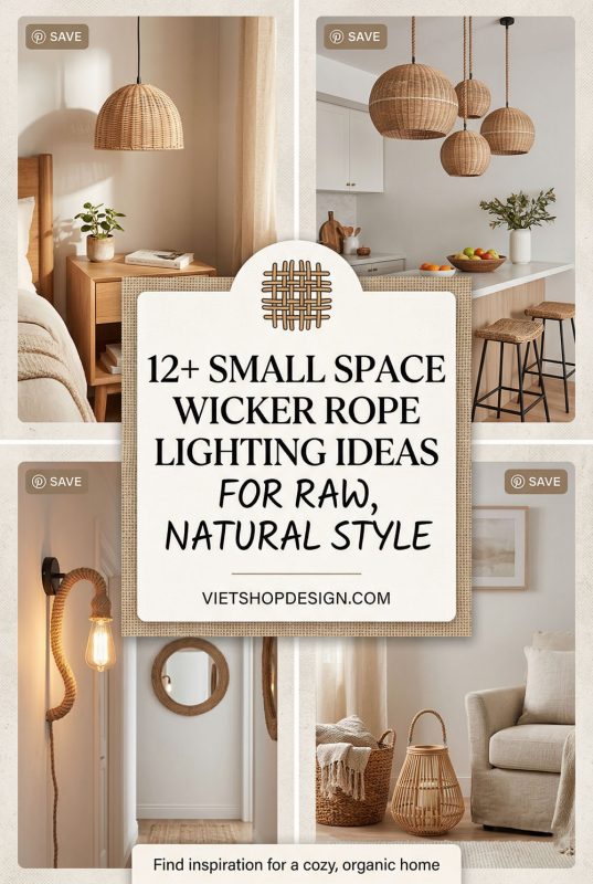 12+ Small Space Wicker Rope Lighting Ideas For Raw, Natural Style - Smart Small Space Decor Ideas