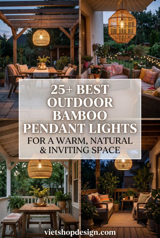 25+ Best Outdoor Bamboo Pendant Lights For A Warm, Natural & Inviting Space - Outdoor Living Space Ideas