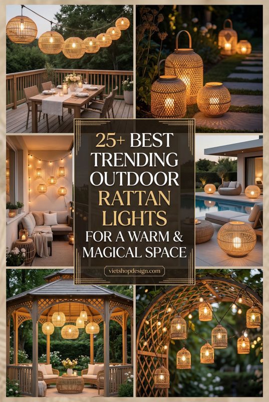 25+ Best Trending Outdoor Rattan Lights For A Warm & Magical Space - Outdoor Living Space Ideas