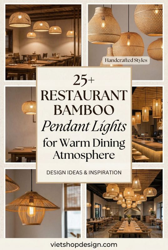 25+ Restaurant Bamboo Pendant Lights For Warm Dining Atmosphere - Stylish Restaurant Interior Ideas