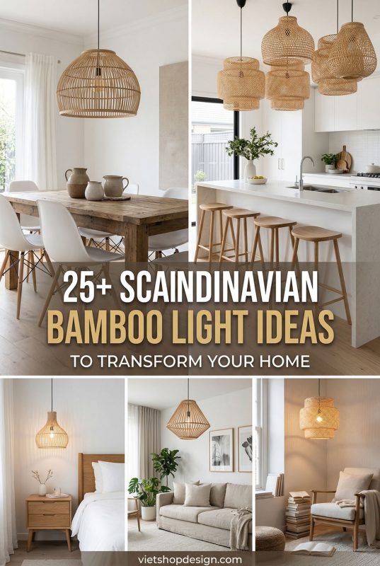 25+ Scandinavian Bamboo Light Ideas To Transform Your Home - Cozy Home Decor Inspiration