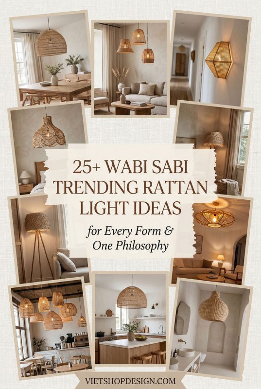 25+ Wabi Sabi Trending Rattan Light Ideas For Every Form & One Philosophy - Organic & Timeless Decor Ideas