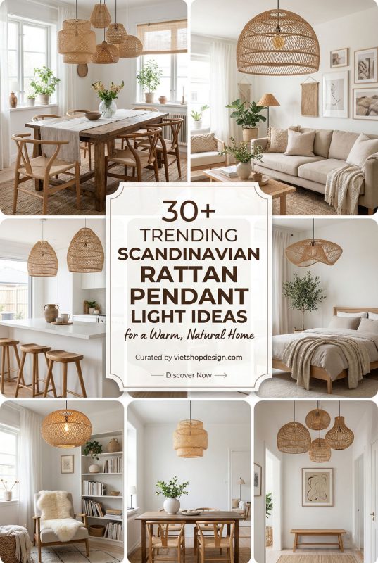 30+ Trending Scandinavian Rattan Pendant Light Ideas For A Warm, Natural Home - Cozy Home Decor Inspiration
