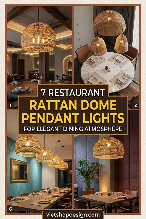 7 Restaurant Rattan Dome Pendant Lights For Elegant Dining Atmosphere