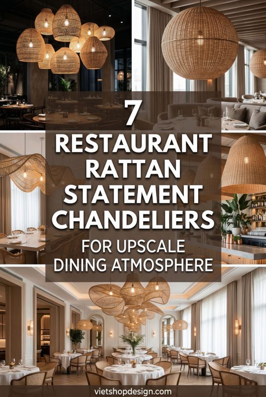 7 Restaurant Rattan Statement Chandeliers For Upscale Dining Atmosphere - Stylish Restaurant Interior Ideas