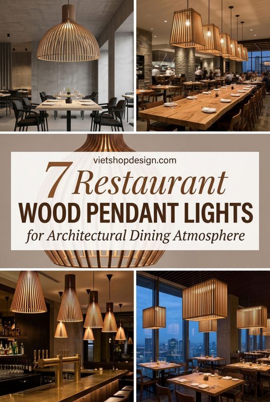 7 Restaurant Wood Pendant Lights For Architectural Dining Atmosphere - Stylish Restaurant Interior Ideas