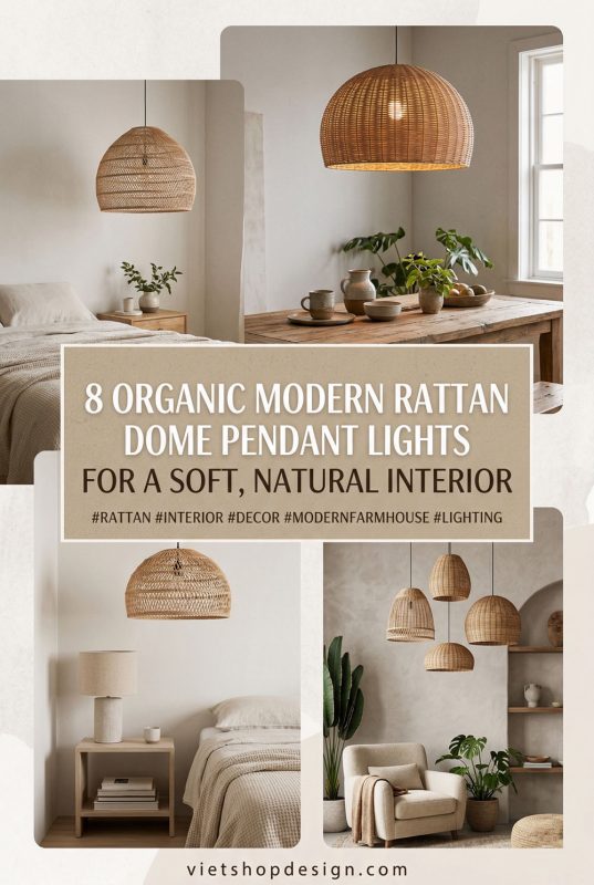 8 Organic Modern Rattan Dome Pendant Lights For A Soft, Natural Interior - Natural Modern Decor Ideas