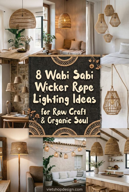 8 Wabi Sabi Wicker Rope Lighting Ideas For Raw Craft & Organic Soul - Organic & Timeless Decor Ideas
