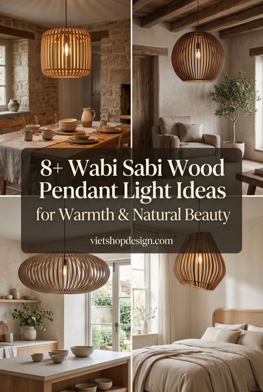 8+ Wabi Sabi Wood Pendant Light Ideas For Warmth & Natural Beauty - Organic & Timeless Decor Ideas