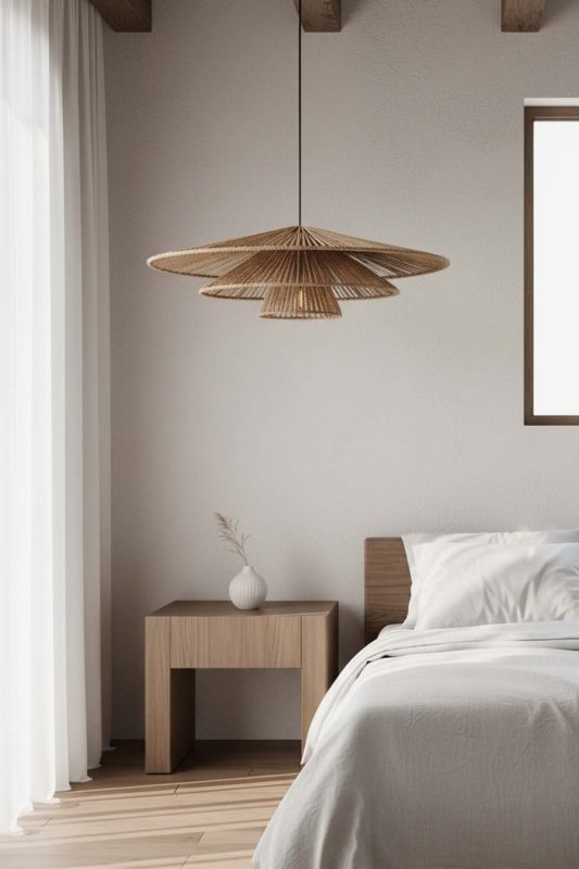 Bedside 3 Tiered Wicker Pendant Light - Warm & Inviting Atmosphere