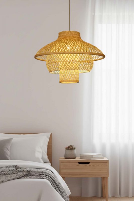 Bedside Bamboo 3 Layered Pendant Light - Memorable Ambience
