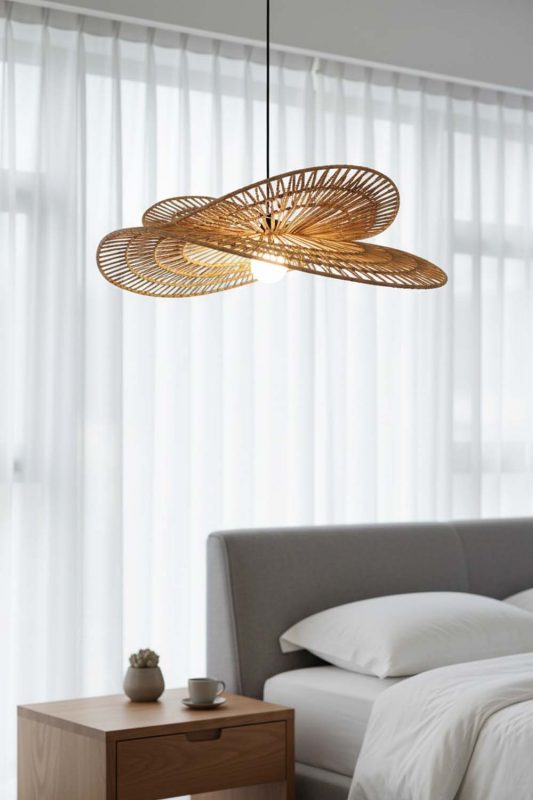 Bedside Double Wing Wicker Pendant - Elegant Dining Experience