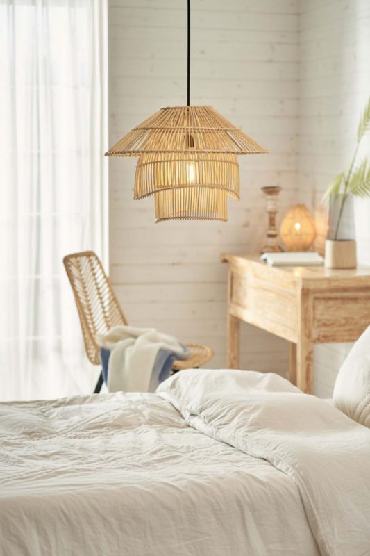 Bedside Pagoda Shape Bamboo Pendant Light - Upscale & Stylish