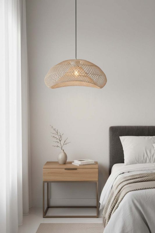 Bedside Rattan Diamond Pendant Light - Cozy Fine Dining