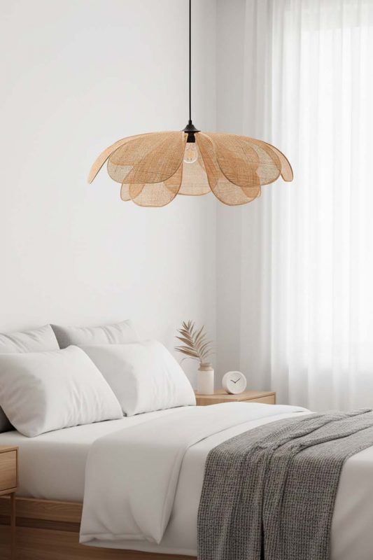 Bedside Rattan Flower Hanging Light - Elegant Dining Experience