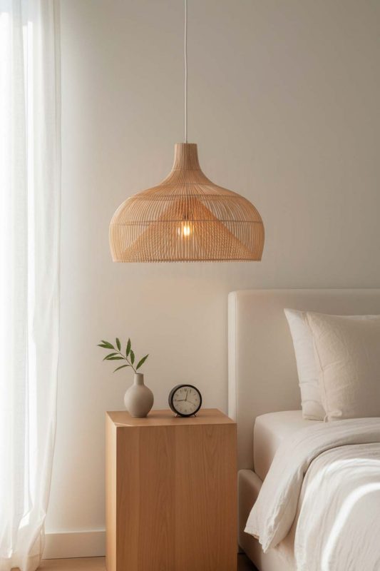 Bedside Rattan Gourd Pendant Light - Elegant Dining Experience
