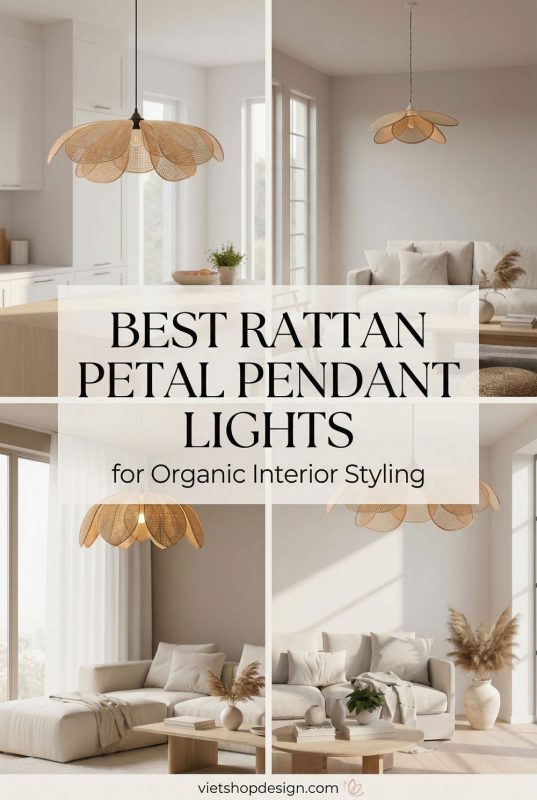 Best Rattan Petal Pendant Lights For Organic Interior Styling
