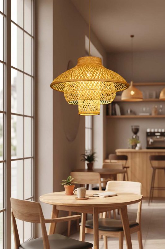 Coffee Shop Bamboo 3 Layered Pendant Light - Aesthetic & Trendy