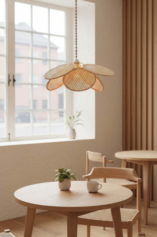 Coffee Shop Bamboo Petal Pendant Light - Aesthetic & Trendy