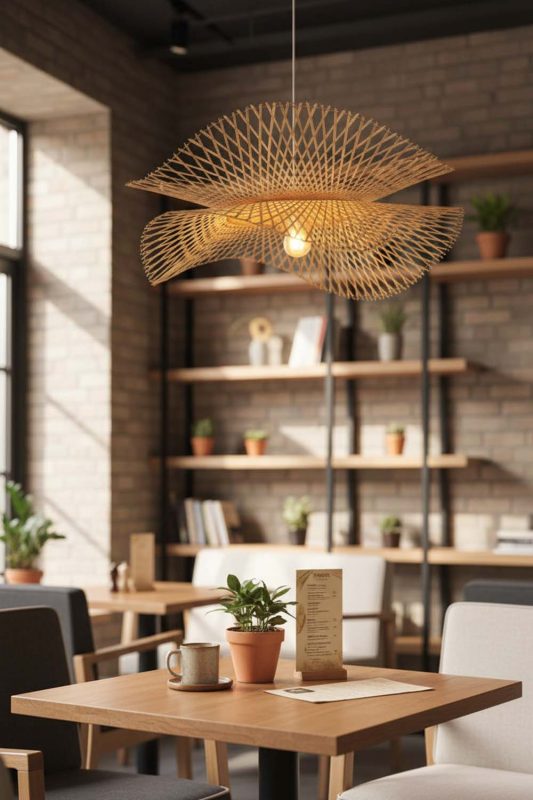 Coffee Shop Double Bamboo Lotus Leaf Pendant Light - Aesthetic & Trendy
