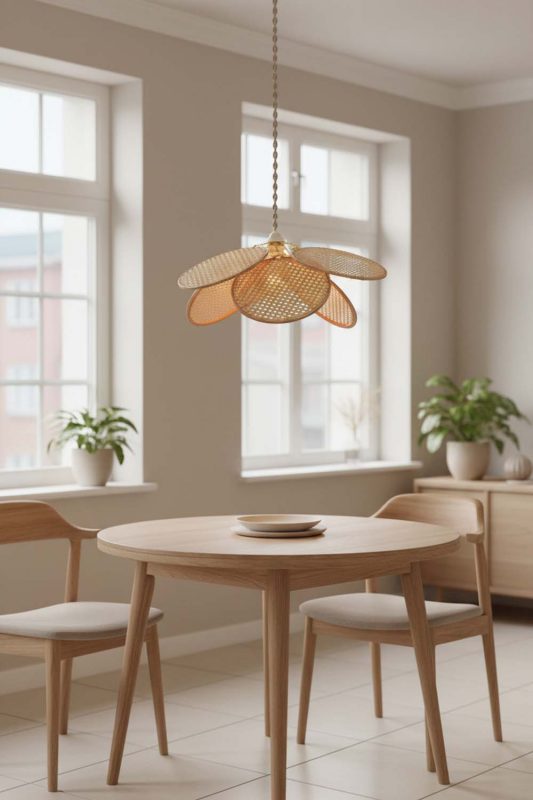Dining Table Bamboo Petal Pendant Light - Soft & Relaxing