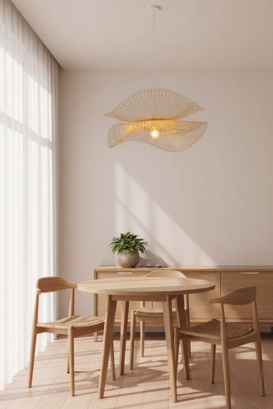 Dining Table Double Bamboo Lotus Leaf Pendant Light - Soft & Relaxing