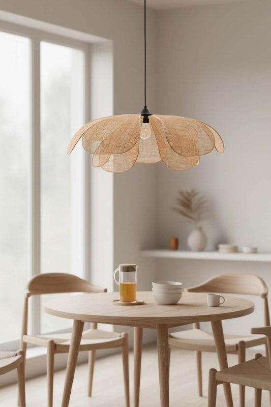 Dining Table Rattan Flower Hanging Light - Warm & Inviting