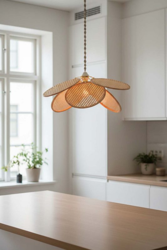 Kitchen Island Bamboo Petal Pendant Light - Fresh & Inviting