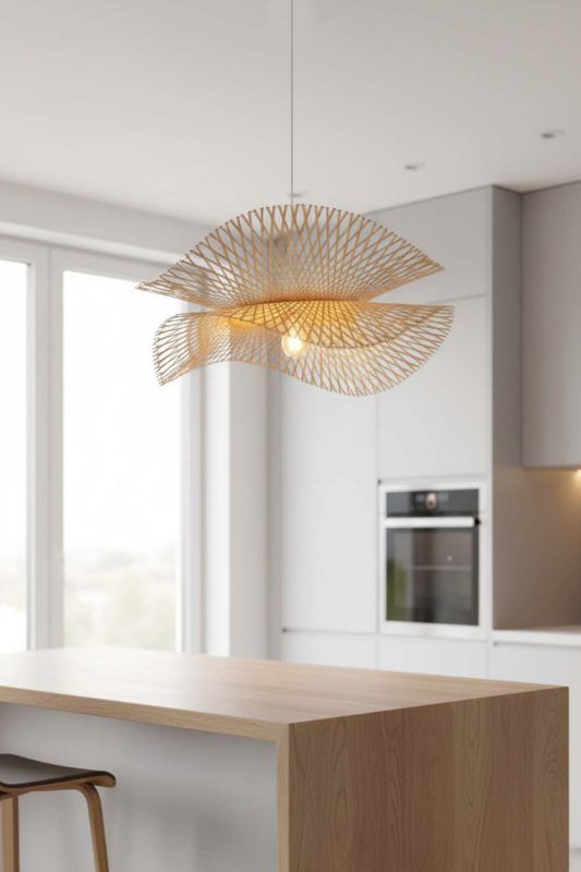 Kitchen Island Double Bamboo Lotus Leaf Pendant Light - Fresh & Inviting