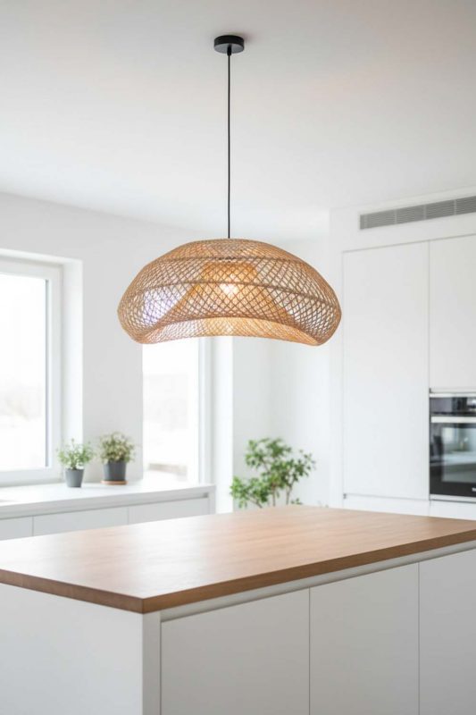 Kitchen Island Rattan Diamond Pendant Light - Practical & Beautiful