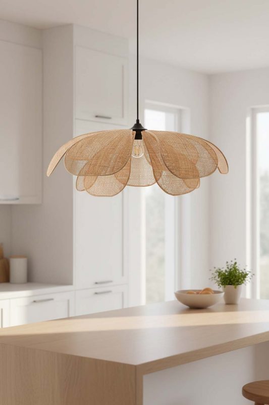 Kitchen Island Rattan Flower Hanging Light - Bright & Functional