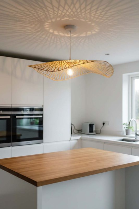 Kitchen Island Single Bamboo Lotus Leaf Pendant Light - Practical & Beautiful