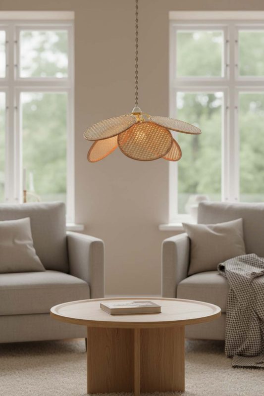 Living Table Bamboo Petal Pendant Light - Soft & Serene