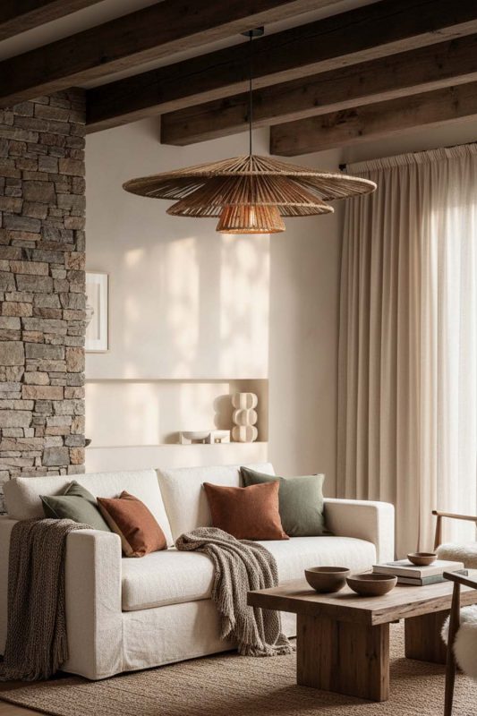 Organic Modern 3 Tiered Hemp Rope Pendant Light - Modern & Warm