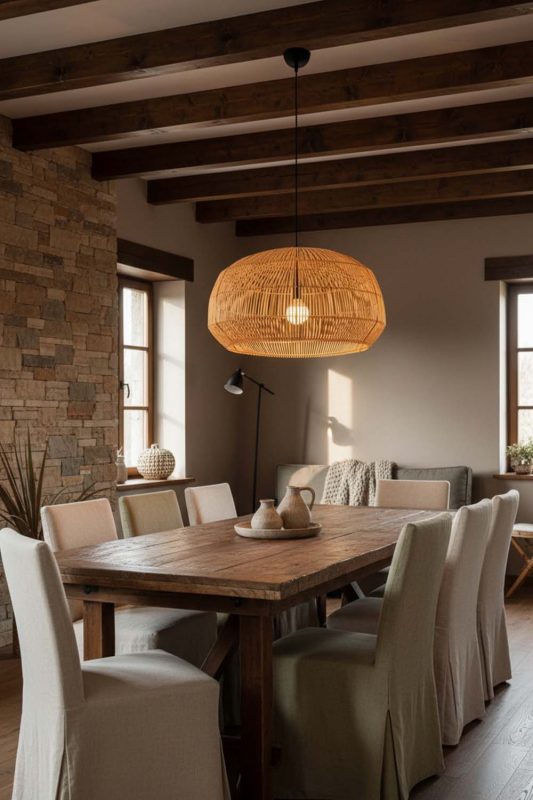 Organic Modern Bamboo Cage Pendant Light A - Elegant Simplicity