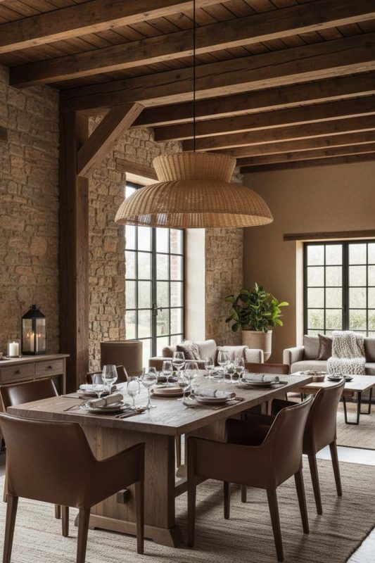 Organic Modern Highland Rattan Pendant Light - Clean With Texture
