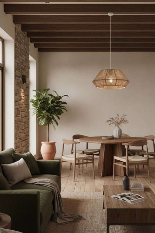 Organic Modern Jute Rope Pendant Light - Modern & Warm