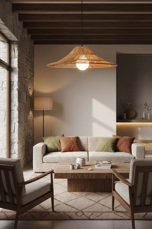 Organic Modern Loft Rattan Pendant Light - Soft & Natural