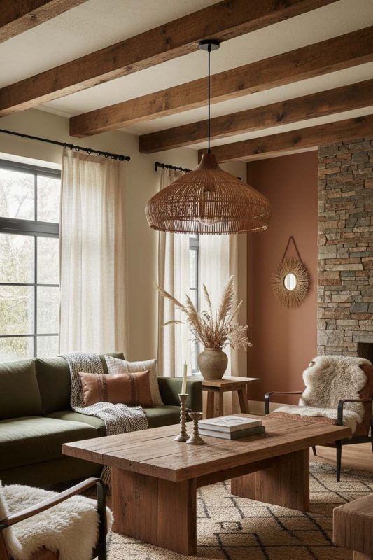 Organic Modern Open Rattan Pendant Light - Modern & Warm