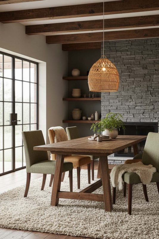 Organic Modern Rattan Tapered Pendant Light - Earthy & Minimal