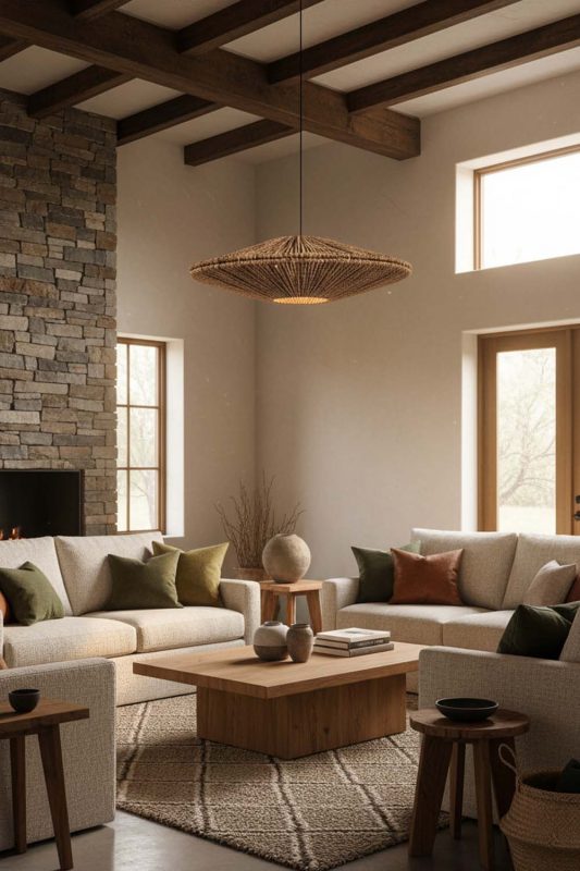 Organic Modern Ufo Hemp Rope Pendant Light - Soft & Natural