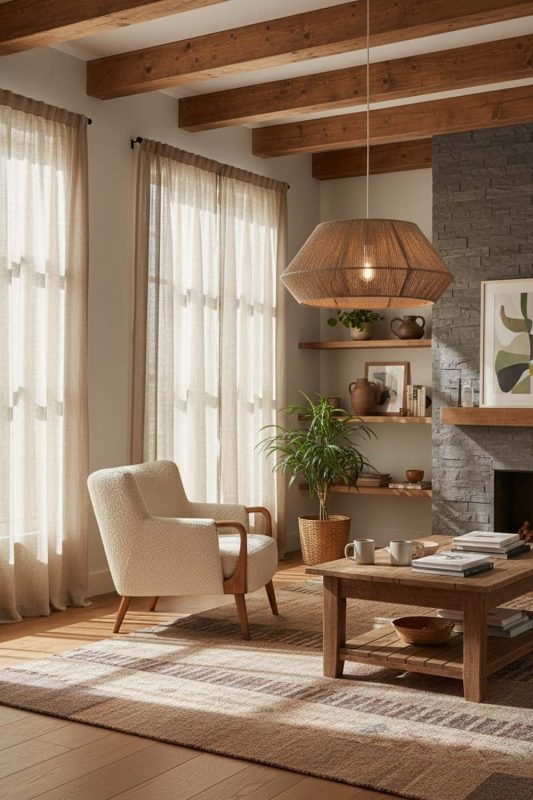Organic Modern Vintage Jute Rope Pendant Light - Soft & Natural