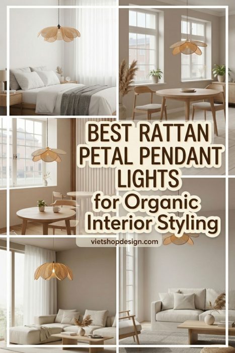 Rattan Petal Pendant Lights For Organic Interior Styling