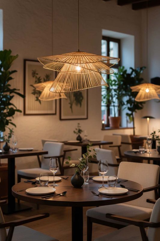 Restaurant Bamboo 3 Tier Pendant Light - Cozy Fine Dining
