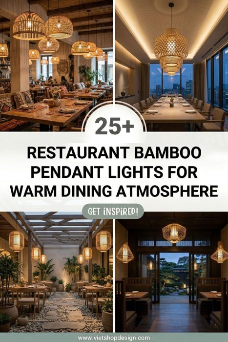 Restaurant Bamboo Pendant Lights For Warm Dining Atmosphere