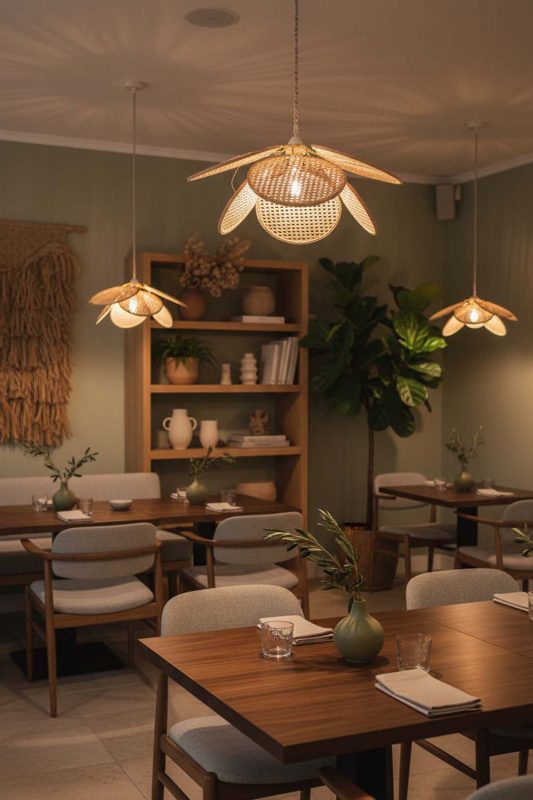 Restaurant Bamboo Petal Pendant Light - Memorable Ambience